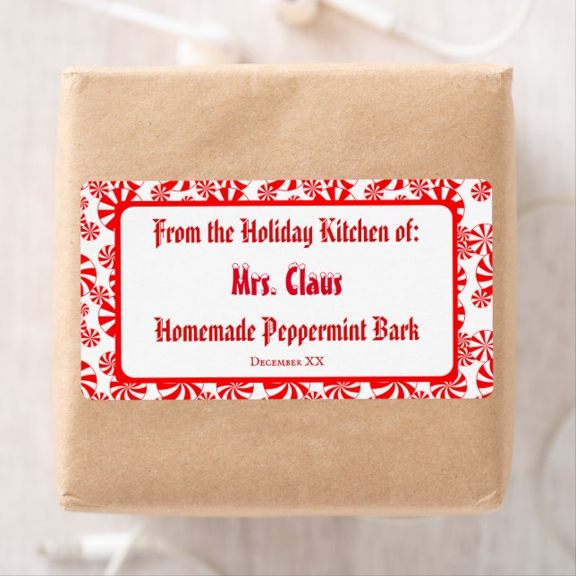 Custom Gift Red White Holiday Peppermint Pattern (Insitu)