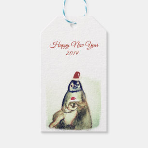 Custom Gift Tag, Pinguine Geschenkanhänger