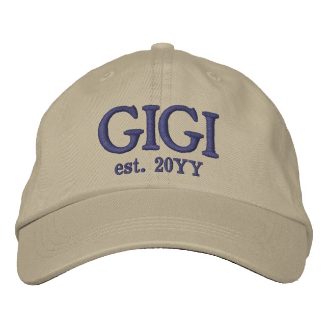 Custom Gigi Est. | Geschenke für Oma Bestickte Baseballkappe (Vorderseite)