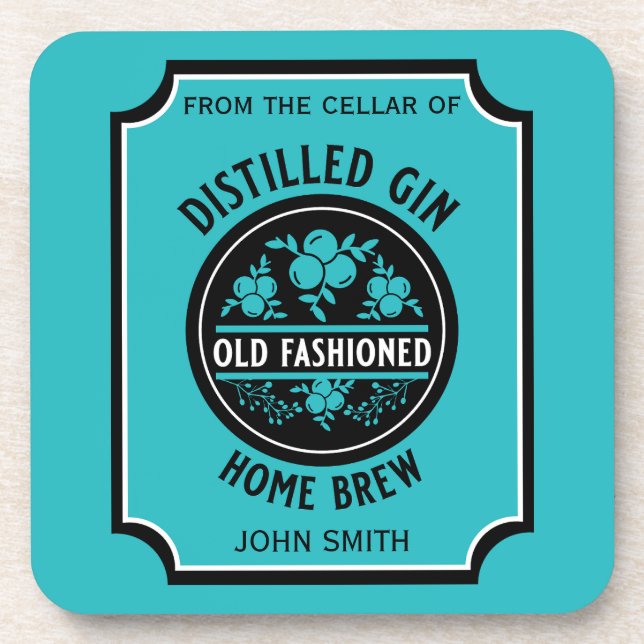 Custom Gin Flasche Getränkeuntersetzer (Vorderseite)