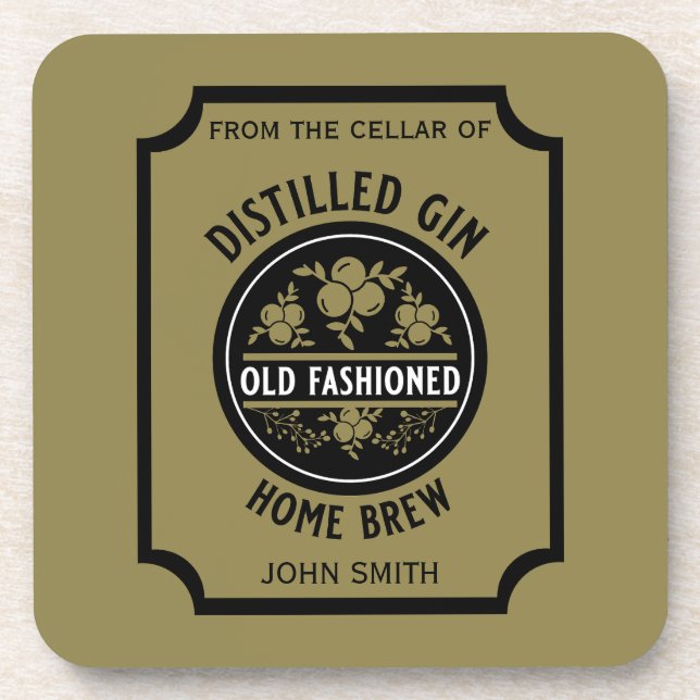 Custom Gin Flasche Getränkeuntersetzer (Vorderseite)