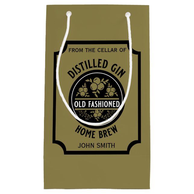 Custom Gin Flasche Kleine Geschenktüte (Vorderseite)