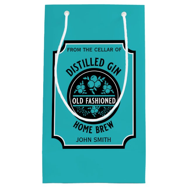 Custom Gin Flasche Kleine Geschenktüte (Vorderseite)