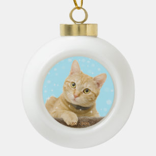 Custom Ginger Tabby Cat Foto Keramik Kugel-Ornament