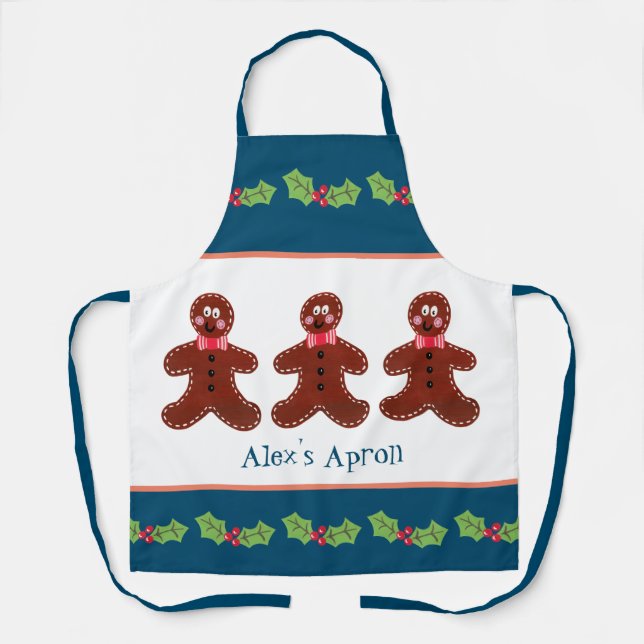 Custom Gingerbread Man Weihnachten Schürze (Vorderseite)