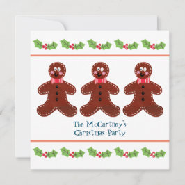 Custom Gingerbread Man Weihnachts-Party Einladung