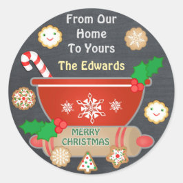 Custom Gingerbrett Weihnachtskhalkboard Stickers