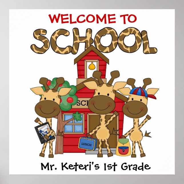 Custom Giraffe School Welcome Poster (Vorne)