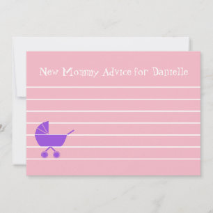 Custom Girl Baby Shower New Mommy Advice Cards Einladung
