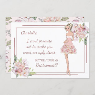 Custom Girl Bridesmaid Vorschlag Card Einladung