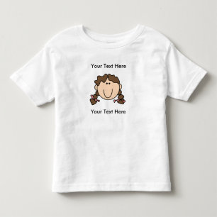 Custom Girl Brown Braids T - Shirt