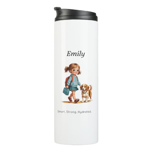 Custom Girl & Dog Thermal Tumbler Thermosbecher (Nach rechts gedreht)