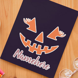 Custom Girl Kürbislaterne Pumpkin Halloween Aufkleber