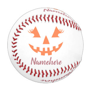 Custom Girl Kürbislaterne Pumpkin Halloween Baseball