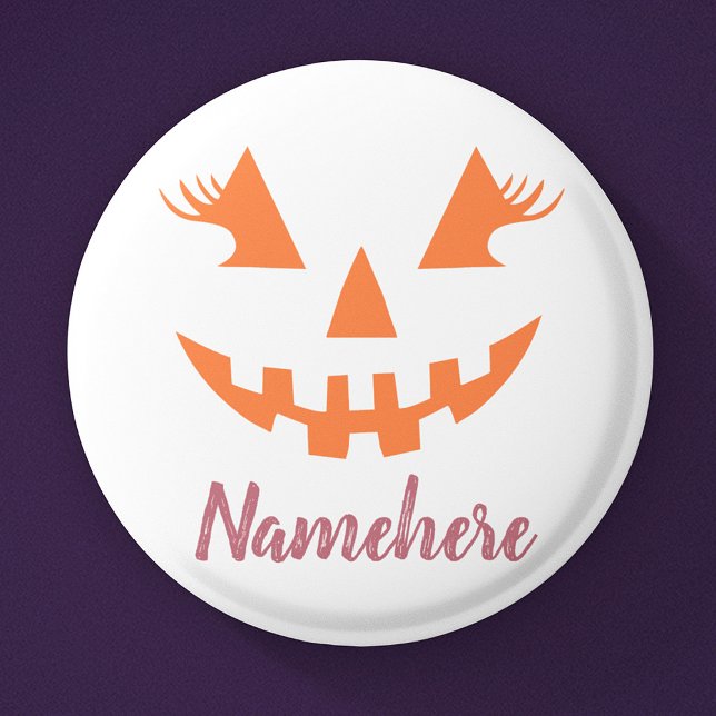 Custom Girl Kürbislaterne Pumpkin Halloween Button (Von Creator hochgeladen)