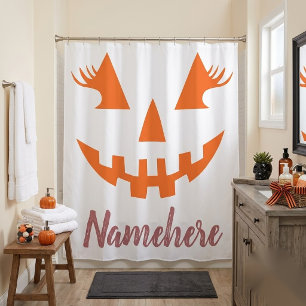 Custom Girl Kürbislaterne Pumpkin Halloween Duschvorhang