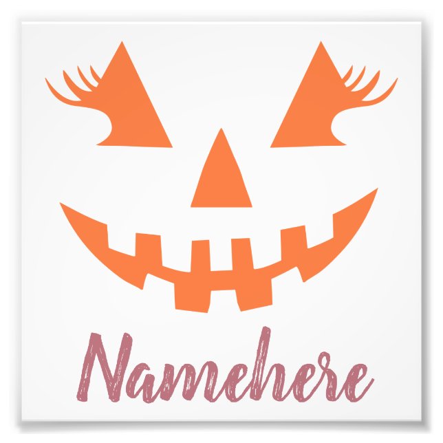 Custom Girl Kürbislaterne Pumpkin Halloween Fotodruck (Vorne)