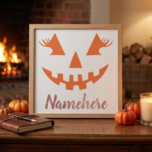 Custom Girl Kürbislaterne Pumpkin Halloween Fotodruck