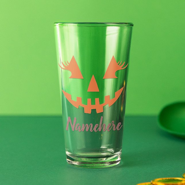 Custom Girl Kürbislaterne Pumpkin Halloween Glas (Von Creator hochgeladen)