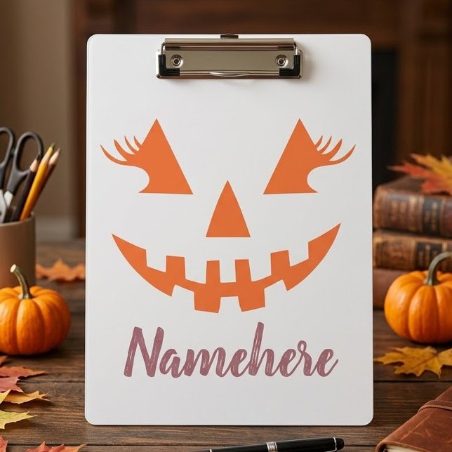 Custom Girl Kürbislaterne Pumpkin Halloween Klemmbrett (Von Creator hochgeladen)