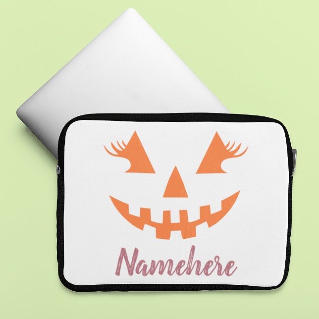 Custom Girl Kürbislaterne Pumpkin Halloween Laptopschutzhülle (Von Creator hochgeladen)