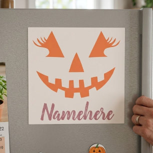 Custom Girl Kürbislaterne Pumpkin Halloween Magnetkarte