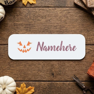 Custom Girl Kürbislaterne Pumpkin Halloween Namensschild