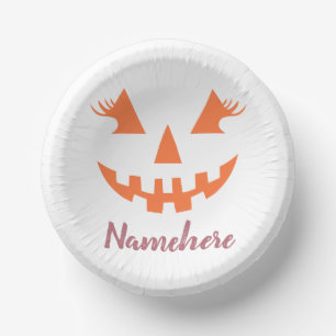 Custom Girl Kürbislaterne Pumpkin Halloween Pappteller