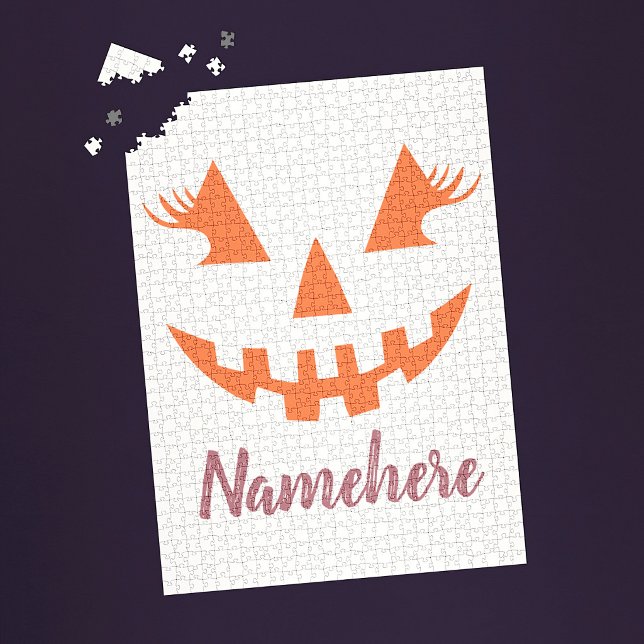 Custom Girl Kürbislaterne Pumpkin Halloween Puzzle (Von Creator hochgeladen)