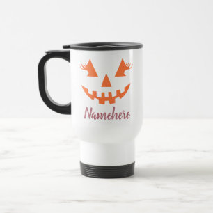 Custom Girl Kürbislaterne Pumpkin Halloween Reisebecher