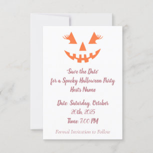 Custom Girl Kürbislaterne Pumpkin Halloween Save The Date