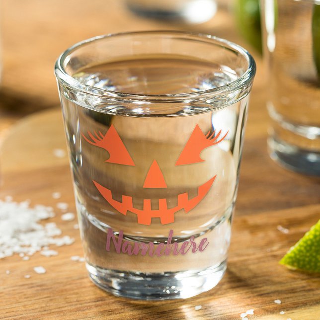 Custom Girl Kürbislaterne Pumpkin Halloween Schnapsglas (Von Creator hochgeladen)