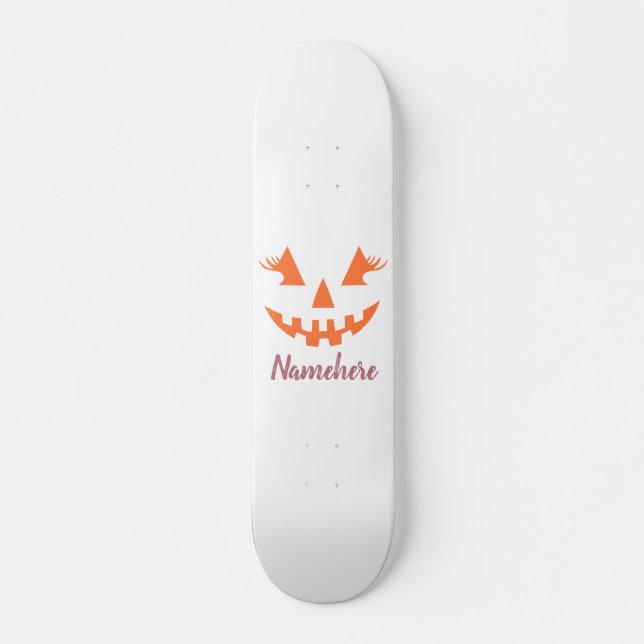 Custom Girl Kürbislaterne Pumpkin Halloween Skateboard (Vorne)