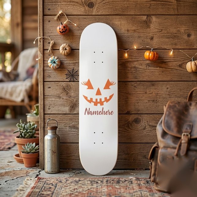 Custom Girl Kürbislaterne Pumpkin Halloween Skateboard (Von Creator hochgeladen)