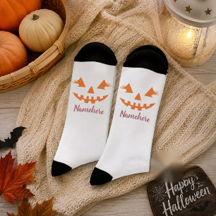 Custom Girl Kürbislaterne Pumpkin Halloween Socken