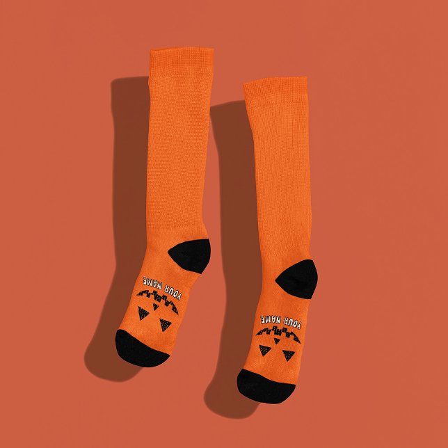 Custom Girl Kürbislaterne Pumpkin Halloween Socken (Von Creator hochgeladen)