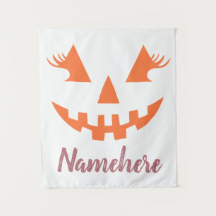 Custom Girl Kürbislaterne Pumpkin Halloween Wandteppich
