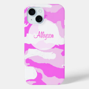 Custom Girl Pink and White Camouflage Pattern Case-Mate iPhone Hülle