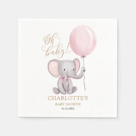 Custom Girl Pink Ballon Niedlich Elephant Baby Dus Serviette