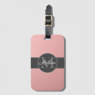 Custom Girl pink blush Rose gold monogramm + Name Gepäckanhänger