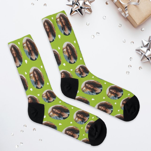Custom Girlfriend Foto Lime Green Liebe Socken (Von Creator hochgeladen)
