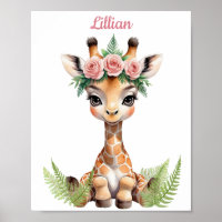 Custom Girl's Dschungel Themed Kinderzimmer Giraff