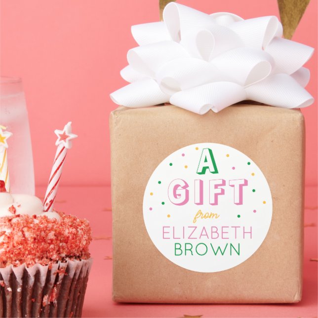 Custom Girls Preppy Birthday Sticker (Party)