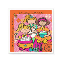 Custom Girls Slumber Party Geburtstagspapier Napki