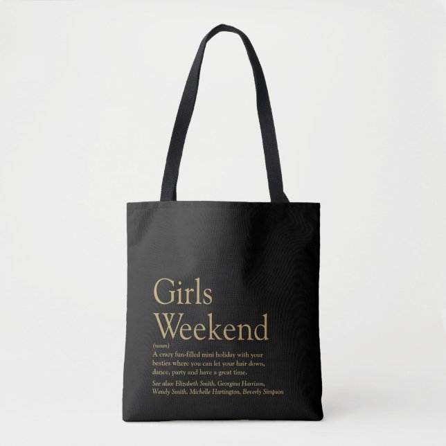 Custom Girls Weekend Definition Schwarz und Gold (Vorderseite)