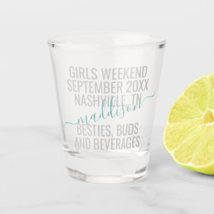 Custom Girls Weekend Friends Trip Personalisiert Schnapsglas
