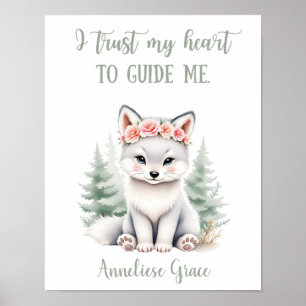 Custom Girls Woodland Wolf Quote Kinderzimmer Poster
