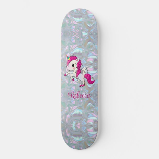 Custom Girly Funkelnd Imitate Mutter von Pearl Uni Skateboard (Vorderseite)
