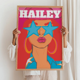 Custom Girly Portrait Preppy Dorm Dekoration Rotes