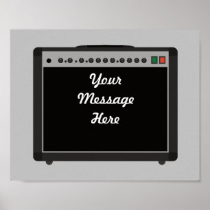 Custom Gitarren Verstärker Rock and Roll Themed Poster